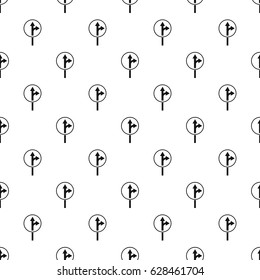 Straight or right turn ahead road sign pattern seamless in simple style vector illustration