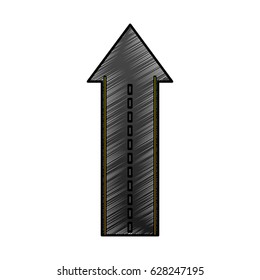 Straight road with arrow isolated icon