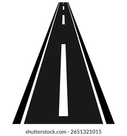 Straight road, Road or highway icon. Road icon vector symbol. car and bike racing  track. Road icon silhouette vector illustration. 