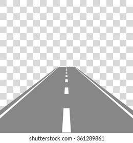 Straight Road icon way isolated vector perspective travel illustartion
