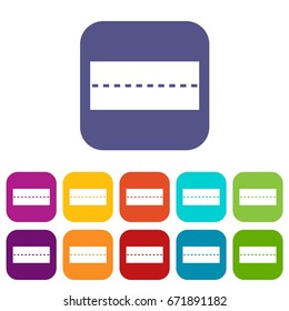 Straight road icons set vector illustration in flat style In colors red, blue, green and other