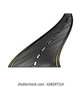 Straight road isolated icon