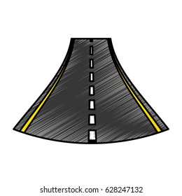 Straight road isolated icon