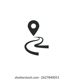 Straight Road with Location Pin Icon