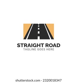 ILUSTRACIÓN DEL VECTOR DE LOGOTIPO DE CARRETERA RECTA