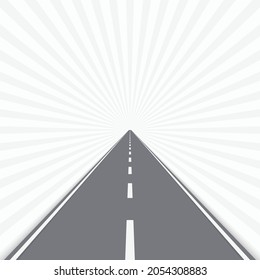 Straight road with markings isolated on transparent background. Highway, Speedway, street with asphalt. Travel concept. Vector illustration EPS 10.