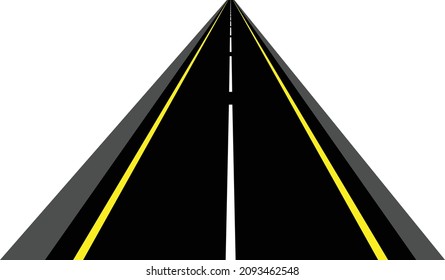 A straight road with perspective. Vector illustration
