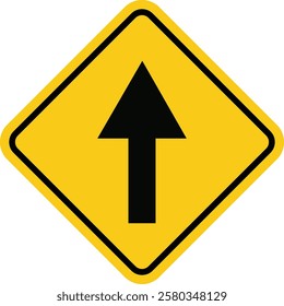 Straight Road sign, indicating that the road ahead continues in a straight direction, helping drivers navigate without needing to turn.