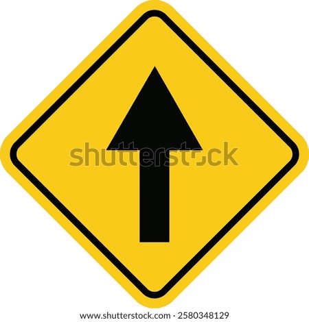 Straight Road sign, indicating that the road ahead continues in a straight direction, helping drivers navigate without needing to turn.