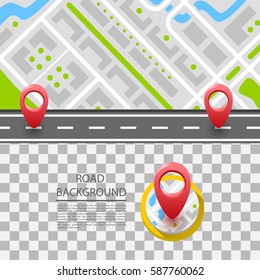 Straight road. Vector background