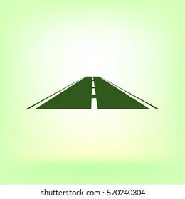 Straight road vector icon illustration