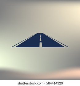 Straight road vector icon illustration