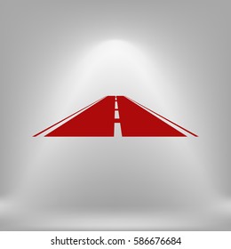 Straight road vector icon illustration