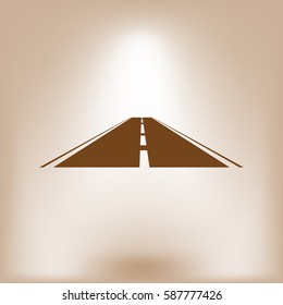 Straight road vector icon illustration