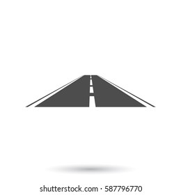 Straight road vector icon illustration