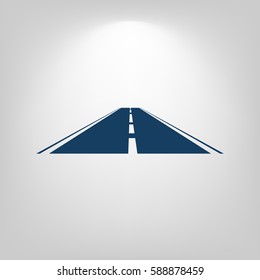 Straight road vector icon illustration