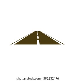 Straight road vector icon illustration