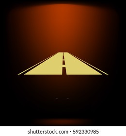 Straight road vector icon illustration