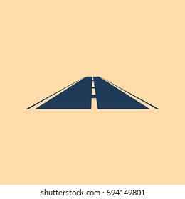 Straight road vector icon illustration