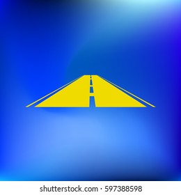 Straight road vector icon illustration