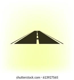 Straight Road Vector Icon Illustration Stock Vector (Royalty Free ...