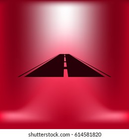 Straight road vector icon illustration