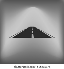 Straight road vector icon illustration