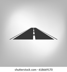 Straight road vector icon illustration