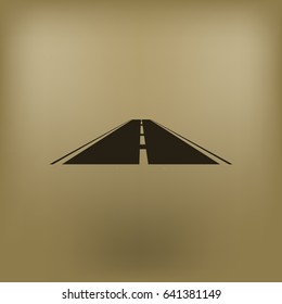 Straight road vector icon illustration