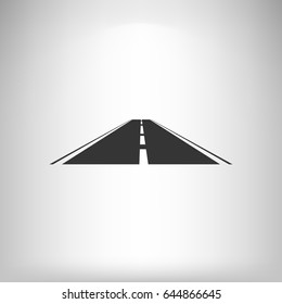 Straight road vector icon illustration