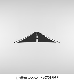 Straight road vector icon illustration