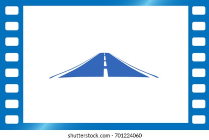 Straight road vector icon illustration
