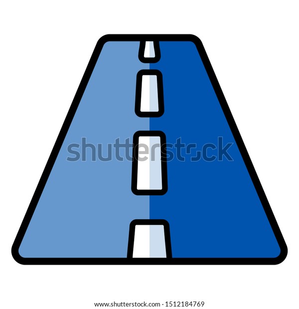 Straight road vector line icon isolated on a\
white background.
