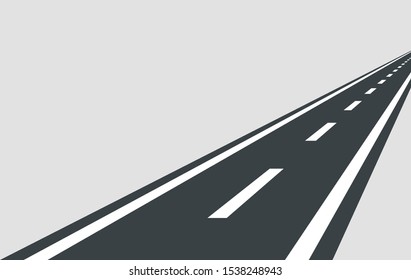 Straight road vector template isolated on background.