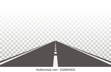 Straight Road With White Markings. Asphalt Highway.