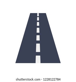 Straight road with white markings. Road. Vector illustration. EPS 10.