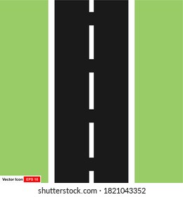 Straße mit weißen Markierungen. Vektorgrafik