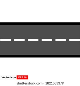 Straight road with white markings. Vector illustration
