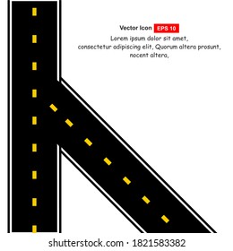 Straight road with white markings. Vector illustration