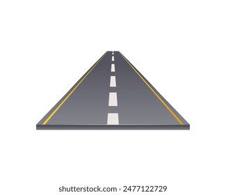 Straight road with white markings vector isolated on white background.