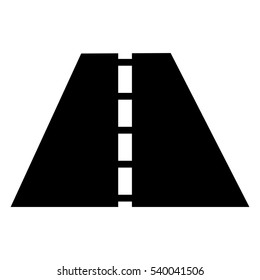 Straight road with white markings. Vector illustration
