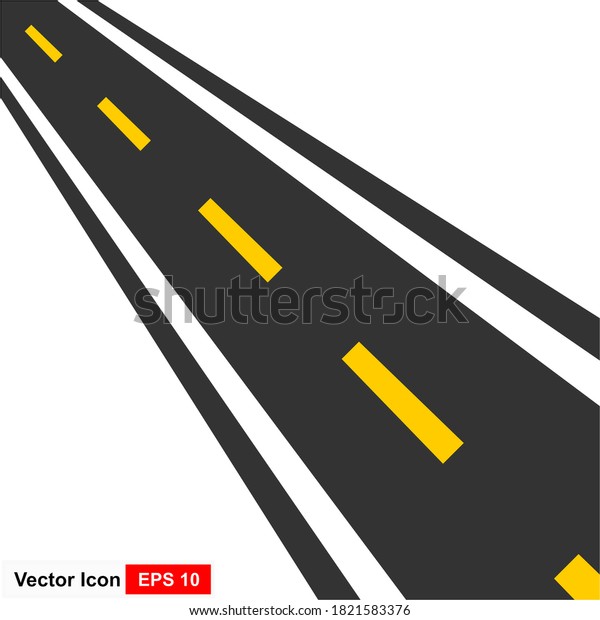Straight\
road with white markings. Vector\
illustration