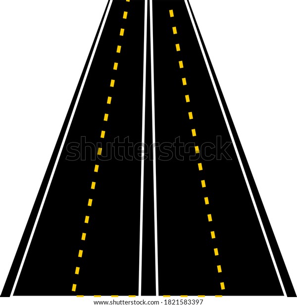 Straight\
road with white markings. Vector\
illustration