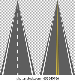Straight roads isolated. Vector illustration