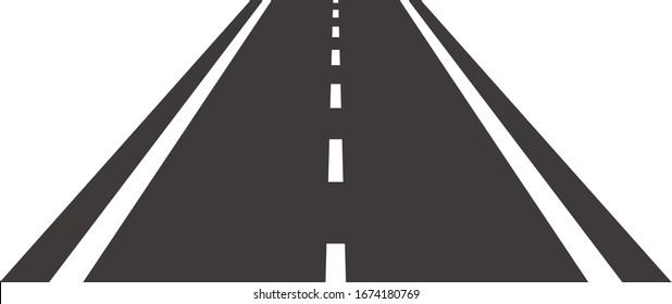 Straight Road White Markings Vector Illustration Stock Vector (Royalty ...