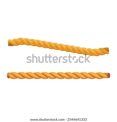 
Straight rope isolated flat vector illustration on white background