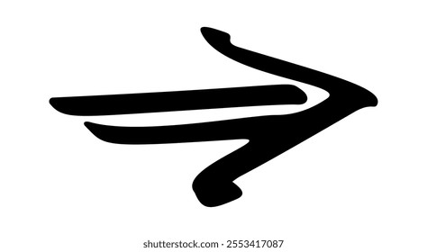 Straight rough arrow doodle symbol