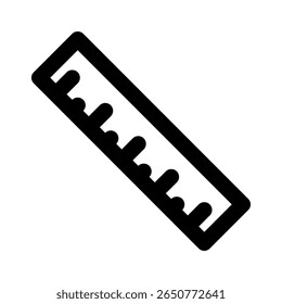 Straight Ruler icon bold thick line