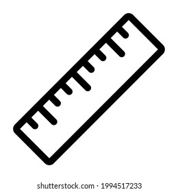 Straight ruler icon isolated vector illustration. High quality black style vector icon
