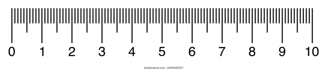 straight ruler marked from 0 to 10 centimeters. 